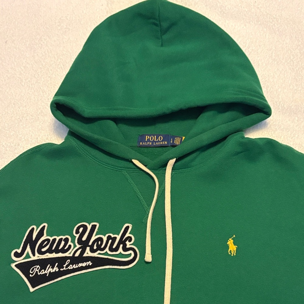 Polo by Ralph Lauren Green Hoodie with Yellow Logo